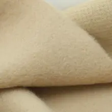 極上の柔らかさのウール混ニット生地【アイボリー・コート用・毛足の長いタイプ】