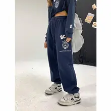 スポーツウェア 2点セット レディース アメリカンスタイル ストリート クロップドトップス スウェットパンツ 刺繍 プリント インスタ映え 「NIDEBLACK」