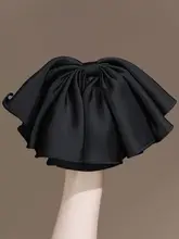 大きなリボンのヘアクリップ【黒・高級スプリングクリップ】
