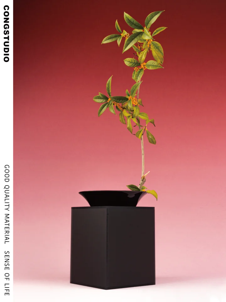 CONGSTUDIO 陶器とアクリル製のシンプルデザイン花瓶【家庭用・デスクトップ装飾】