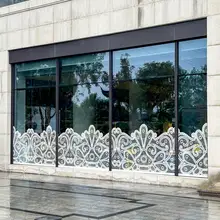 純白の透過レース調窓用フィルム【プライバシー保護・デザートカフェ用アート】