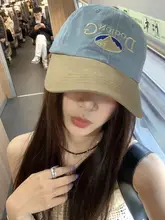 ユニセックス カラーブロックデザインのレトロスタイル キャップ【つば広・アウトドア用】