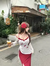 リボンデザインのフラワーレースキャミソールドレス【春用・セクシー・女性用】