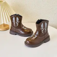 子供用ウエスタン ブーツ エスニック レトロ ショートブーツ