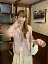 甘くて感のあるニットトップス【レトロデザイン・女性用・重ね着対応】（セットアップ対応）