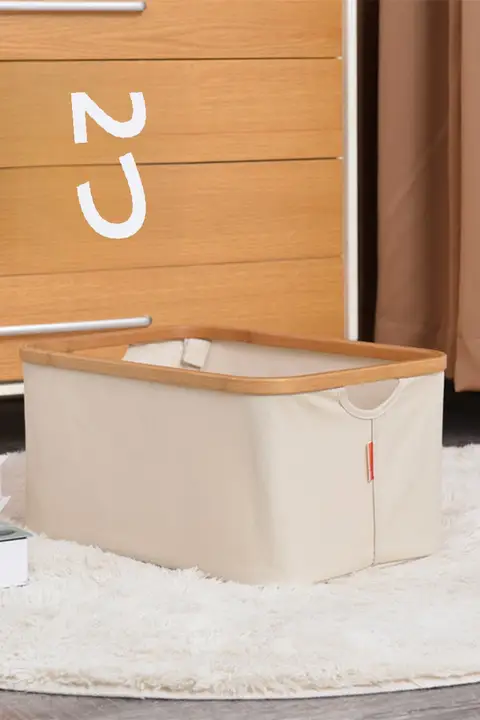 折りたたみ式 布製収納バスケット【衣類・おもちゃ・小物用・家庭用】