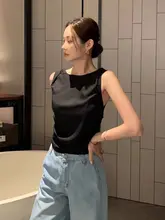 夏用 フレンチスタイル バックデザイン リボン付き タック入り タンクトップ