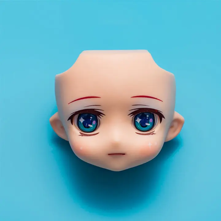 可動式フィギュア用替え顔パーツ【メイク施された空白・目動き可能】