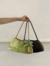 ハンドメイドの編み込みショルダーバッグ【フレンチリゾートスタイル・片側用】