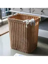 大容量編み風デザインのランドリーバスケット【衣類・おもちゃ収納用】