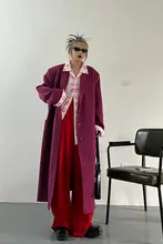 トレンチコート ロングコート レディース パープル トラッド シック 上品 きれいめ 春 秋 アウター