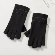 春秋冬用 メンズ 半指手袋【薄手・保温・スマートフォン対応】