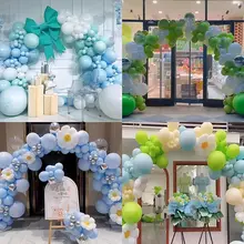 海洋テーマのバルーンアーチ【ブルー・学校・幼稚園・誕生日・開店祝い用装飾】