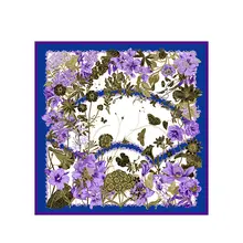 真絲スカーフと扇子のギフトボックス【民族文化・アジアの花】（セットアップ対応）