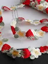ストロベリーフラワー水溶性刺繍レース【DIYコスチューム・布小物用】