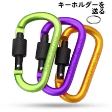 アウトドア用 D型フック【小型・耐荷重・水筒・鍵用・バックパックロック】