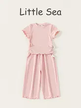 夏用女児用ファッションコーディネート【フリル付き・ショートスリーブ・パンツ】（セットアップ対応）