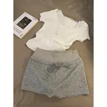 パジャマ ルームウェア 2点セット レディース 大きいサイズ フレンチ風 レース クルーネック 半袖 Tシャツ ショートパンツ 夏