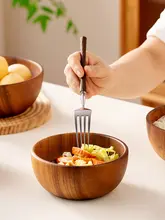 木製ボウル どんぶり 麺鉢 サラダボウル アカシア材 無垢材 ヴィンテージ 食器 家庭用 「onlycook」