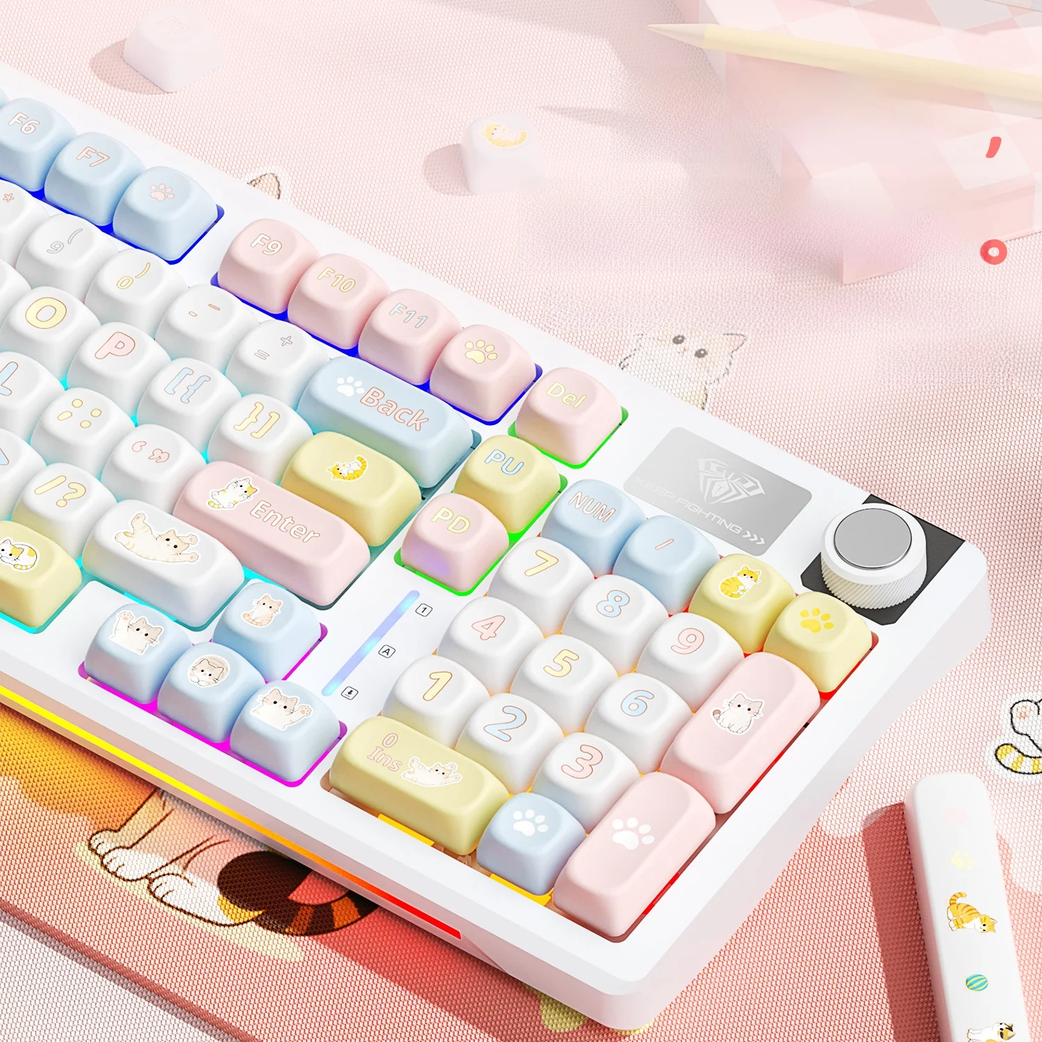 タッチパネル キーボードの実用性を検証：AULA狼蛛ハキミキーキャップ（MOA高さ116個）