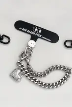 スマホストラップ スマホリング 回転する目 シンプル メタルチェーン クリップ式 貼り付け 落下防止 シルバー ホワイト