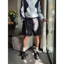 夏季ファッショントップス・クリーンフィット中短丈ウエストベルト付きオーストラリアウール製ショートパンツ