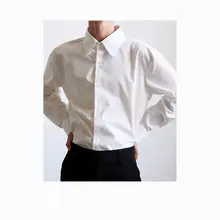 シャツ ユニセックス フレンチ風 アシンメトリーヘム ベーシック 着回し「FLLM」