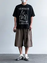 夏用高級感のあるホリゾンタル七分丈パンツ【ゆったりしたデザイン・カジュアル】（セットアップ対応）