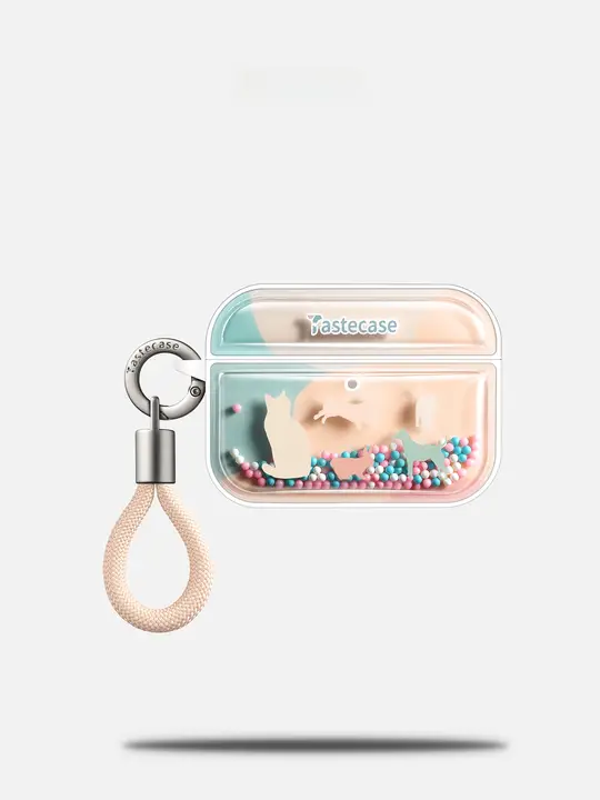 可愛い動物デザインのAirPods用イヤフォンケース【磁気吸着・泡珠風】