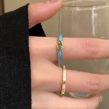 カラフルなジルコニアリング【夏用・軽やかで高級感・重ね着けデザイン】