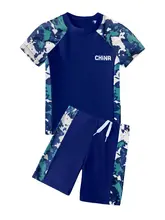 男児用水着【カラフルなアニメデザイン・速乾・夏用】【セットアップ対応】