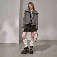 カーディガンとスカートのセットアップ【シンプルデザイン・カジュアルスタイル】（セットアップ対応）