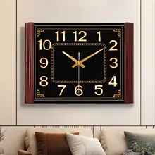 スタイリッシュな長方形壁掛け時計【夜光・穴あけ不要・静音】