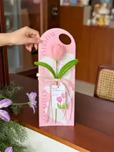 母の日のメッセージカード【手作りツイスト棒・チューリップ柄・ギフト用】