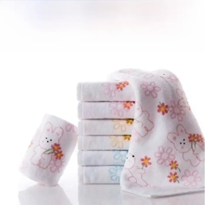 純綿製 子供用フェイスタオル【6枚セット・家庭用・洗顔用】