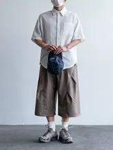 アメリカンスタイルのシンプルなデザイン！メンズ・ワイドレッグショートパ ンツ【夏用・フィット・カジュアル】