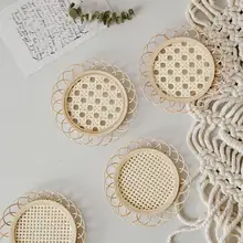 Coaster 家庭用 手作り竹編み 複雑なデザイン