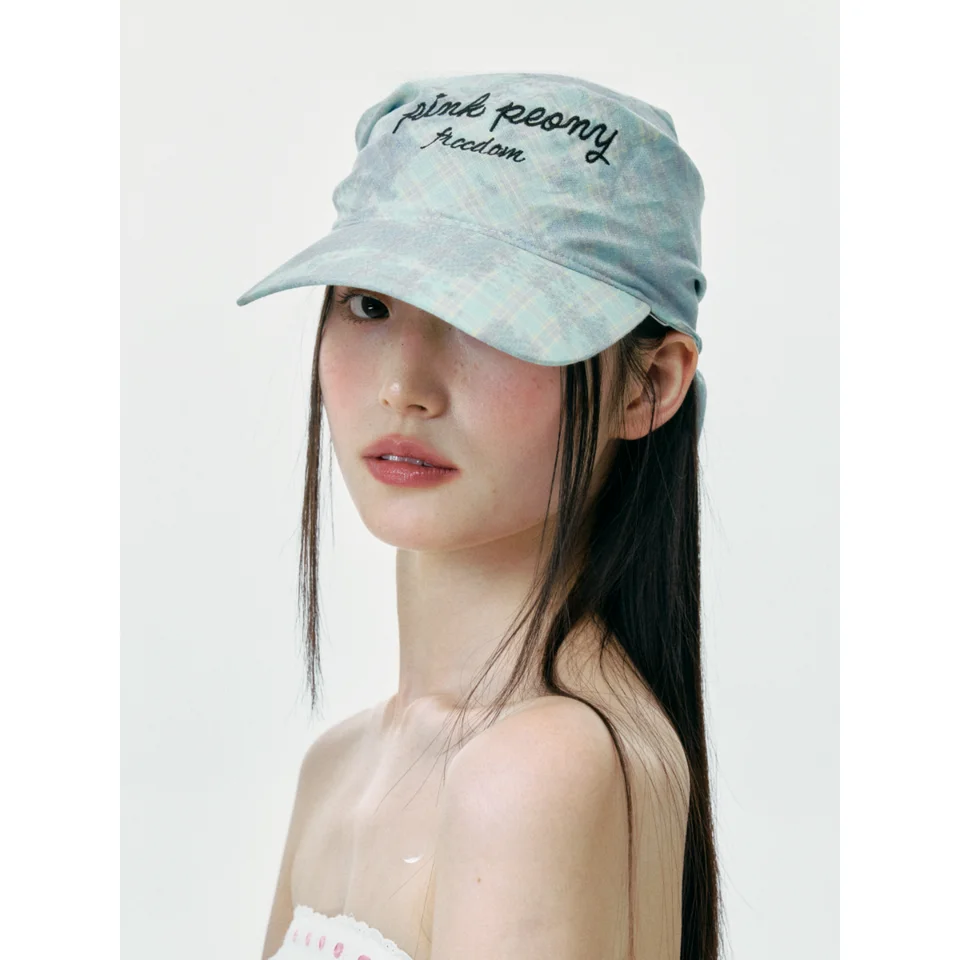 夏用清涼ミントグリーンバンダナキャップ【日除け効果・小顔効果・キャップスタイル】