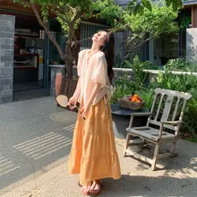 新中式デザインのブラウスとスカートの二部作【夏用・甘美な雰囲気・独特なスタイル】（セットアップ対応）