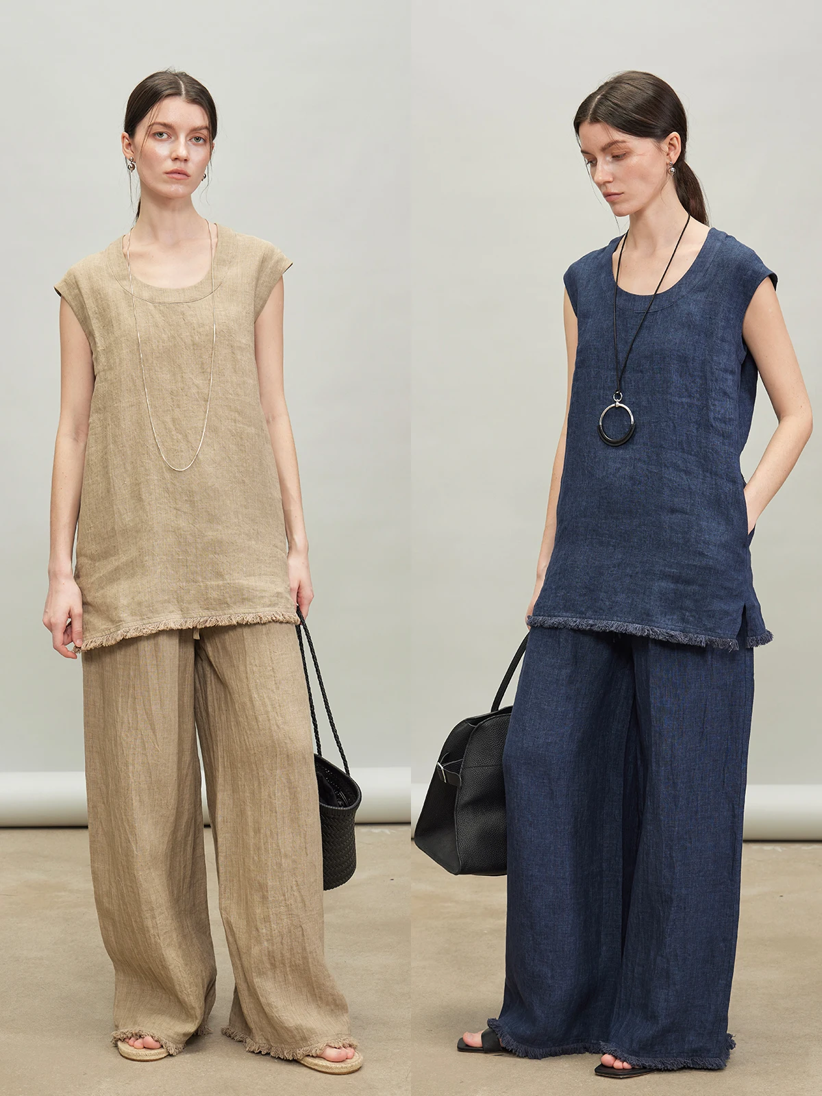 夏服骨格ストレート：麻製の極簡風セットアップが提供する通気性と着心地