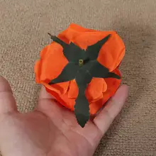 造花 ローズ 花頭 大輪 シルク風 オレンジ ハンドメイド DIY フラワーボックス アレンジメント デコレーション