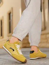 冬用 メンズカジュアルスニーカー【レトロデザイン・イエロー・アグランスタイル】