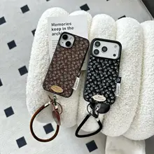 スマホケース iPhone対応 秋冬 ヴィンテージ 花柄 起毛 耐衝撃 ショートストラップ付き 個性的 「HEYYEH」