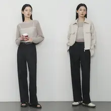萌大志 チャイシリーズ 単プリーツ通勤用パンツ【春秋用・ストレート・テーパードデザイン】