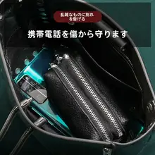本革二層ジッパー大容量キーバッグ