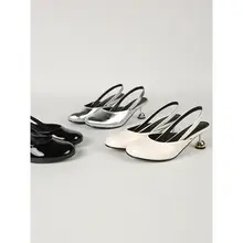 夏用丸トゥデザインのレディース真皮オープントゥサンダル【エレガント・ハイヒール】