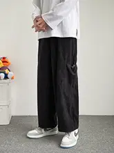 メンズ ワイドレッグ カーゴパンツ【大口袋・余裕のあるフィット・九分丈】