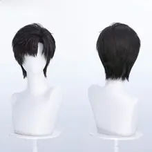 黒色ショートヘアのコスプレウィッグ【サイドパート・柔らかい仕上げ】