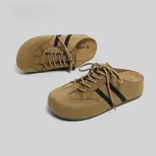 レトロデザインのブーツ型半靴【春夏用・厚底・ムール】