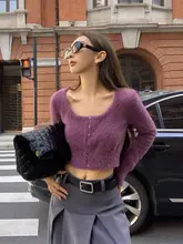 秋冬用 レディース ボトムニット【方形ネック・フィット感・ショート丈・セクシー】
